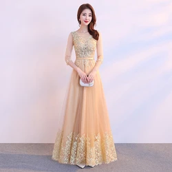 Formal Dresses Evening Gown  A-Line Ankle-Length Appliques  Women Dress Evening Party Customized