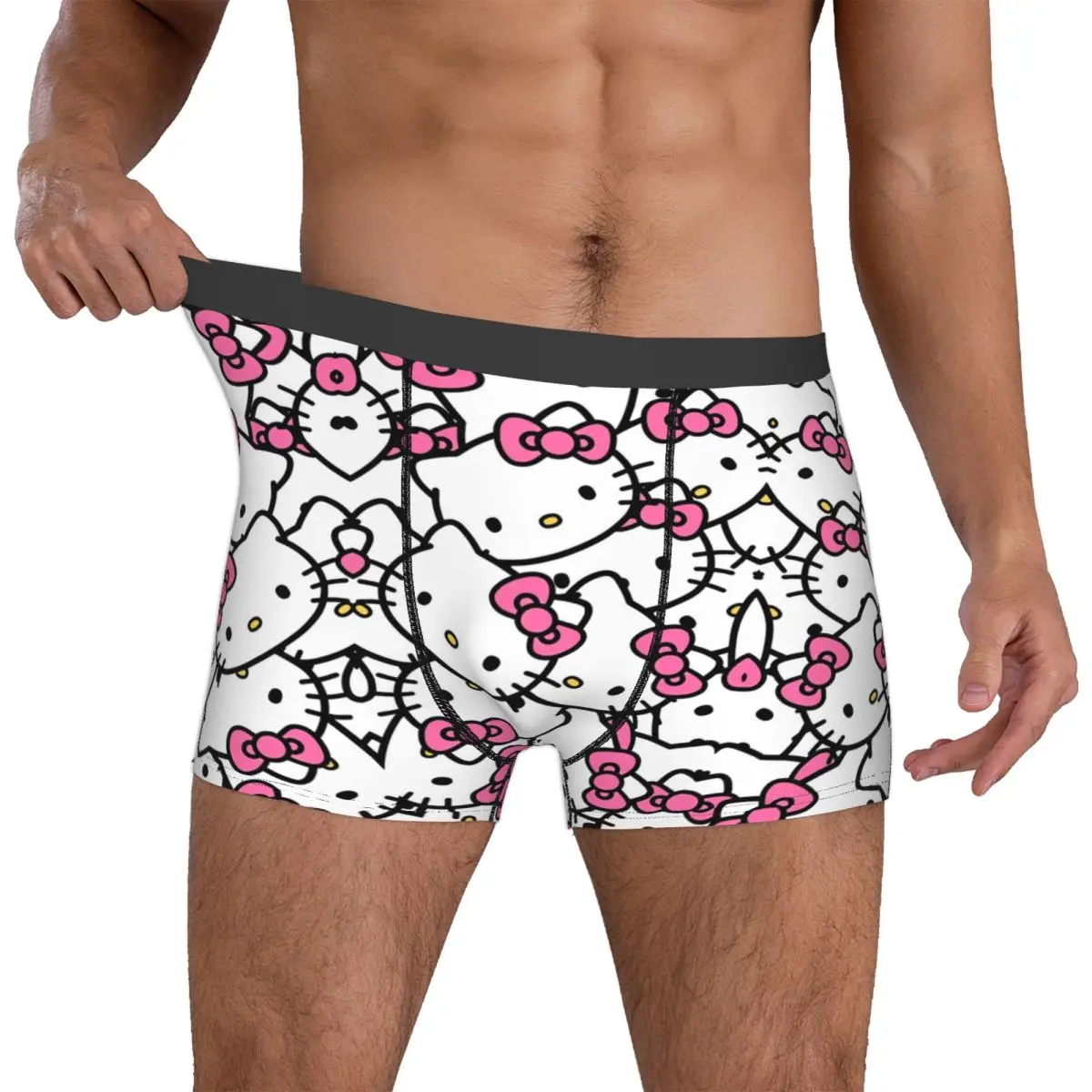 Man Hello Kitty Boxers Soft Underwear Breathable Panites