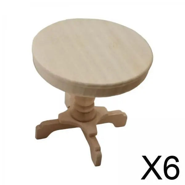 

1 12-масштабный стол для кукольного домика, миниатюрный стол из березы, модель мебели для украшения кукольного домика, аксессуары