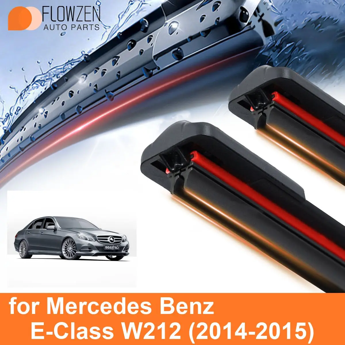 Car Windshield Wiper Blades for Mercedes Benz E-Class W212 Double Rubber Frameless Bracketless WipersSoft Accessories 2014 2015