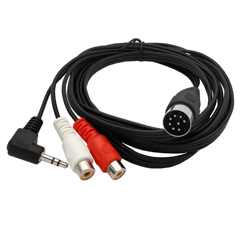 8 Pin DIN Male Plug to 2RCA/3.5mm Stereo Adapter Cable for Radio Equipment