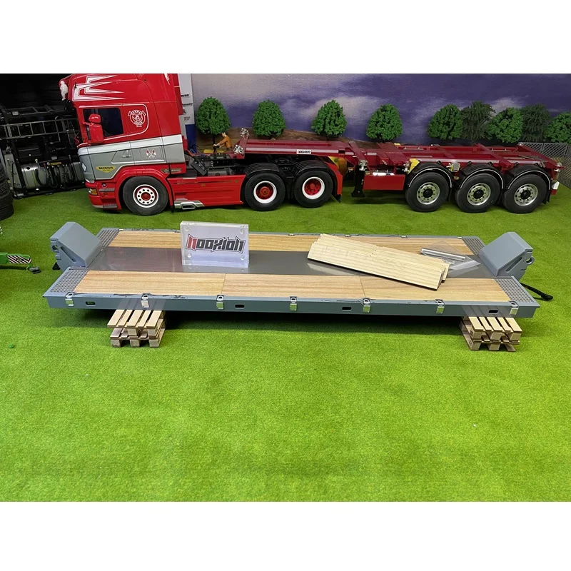 Nooxion FURY BEAR Model 2+5 Series Trailers Upgraded With Low Flat Module Kit 1/14 Engineering Trailer TracTors