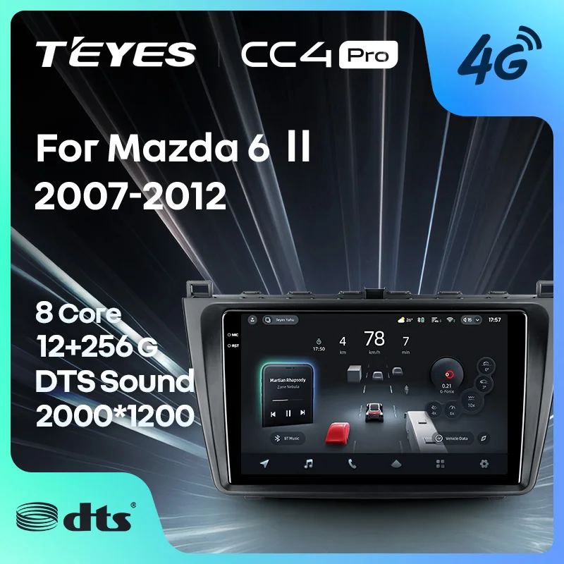 TEYES CC4 PRO For Mazda 6 II GH 2007 - 2012 CarPlay Android Auto Car play Radio 2DIN Multimedia Stereo