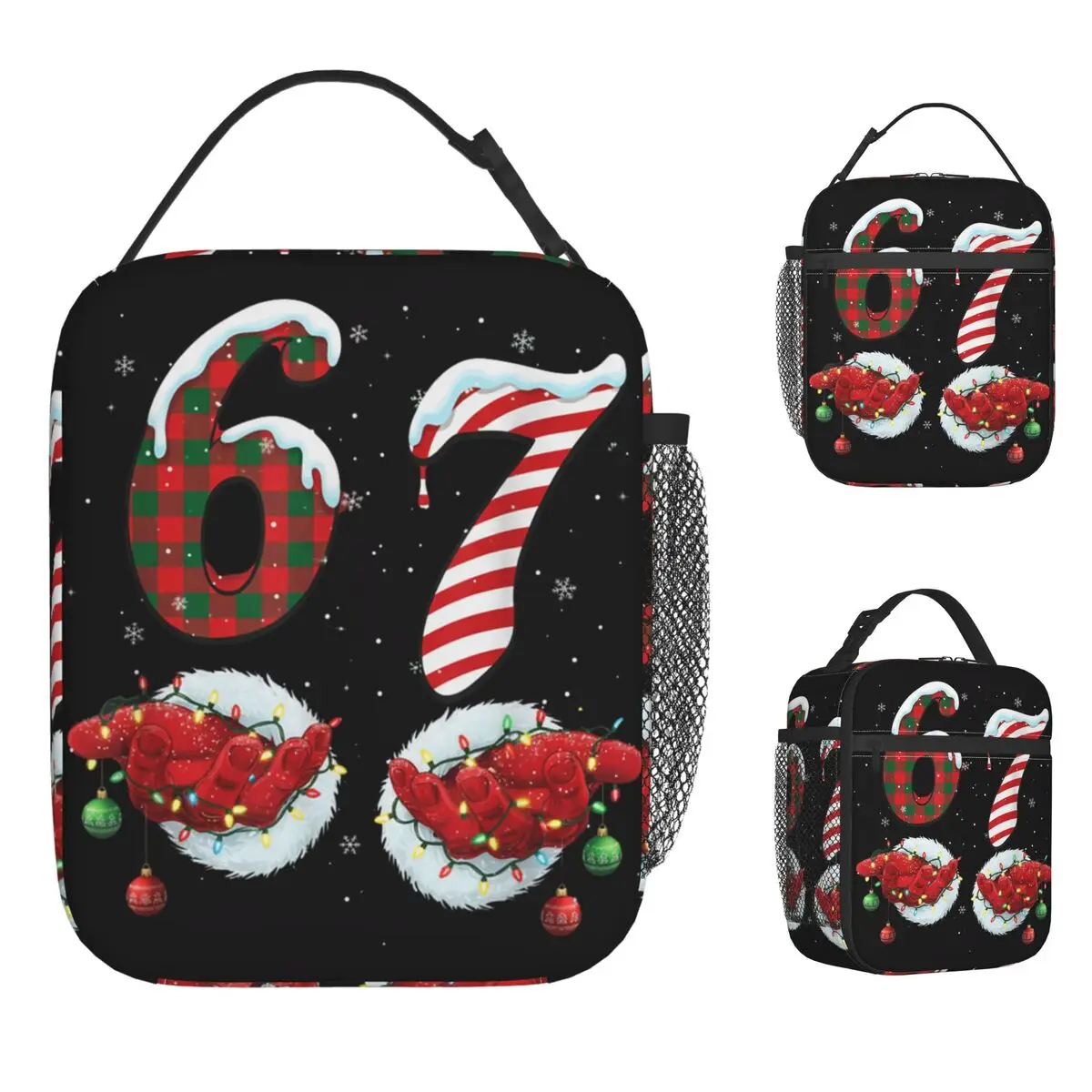 

Забавная сумка-холодильник «67» для обеда, пикника и праздников, с принтом, для детей, из ткани Оксфорд