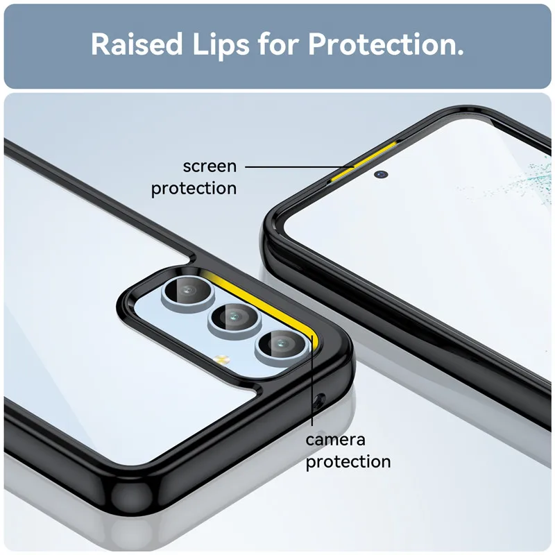 For Samsung Galaxy A54 5G Case Samsung A23 A53 A14 A24 A34 A54 5G Cover Colorful Soft Edge Silicone Transparent Bumper For A54