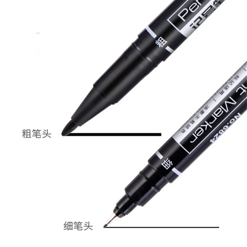 New 3pcs Colour Two Nib Waterproof ink Art Markers Permanent Student school Office Supplies Painting Pen New