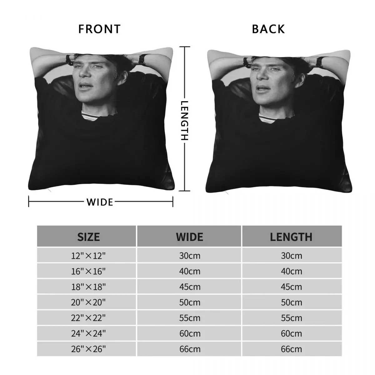 Cillian Murphy Actor Square Pillowcase Polyester Linen Velvet Pattern Zip Decorative Pillow Case Sofa Seater Cushion Cover