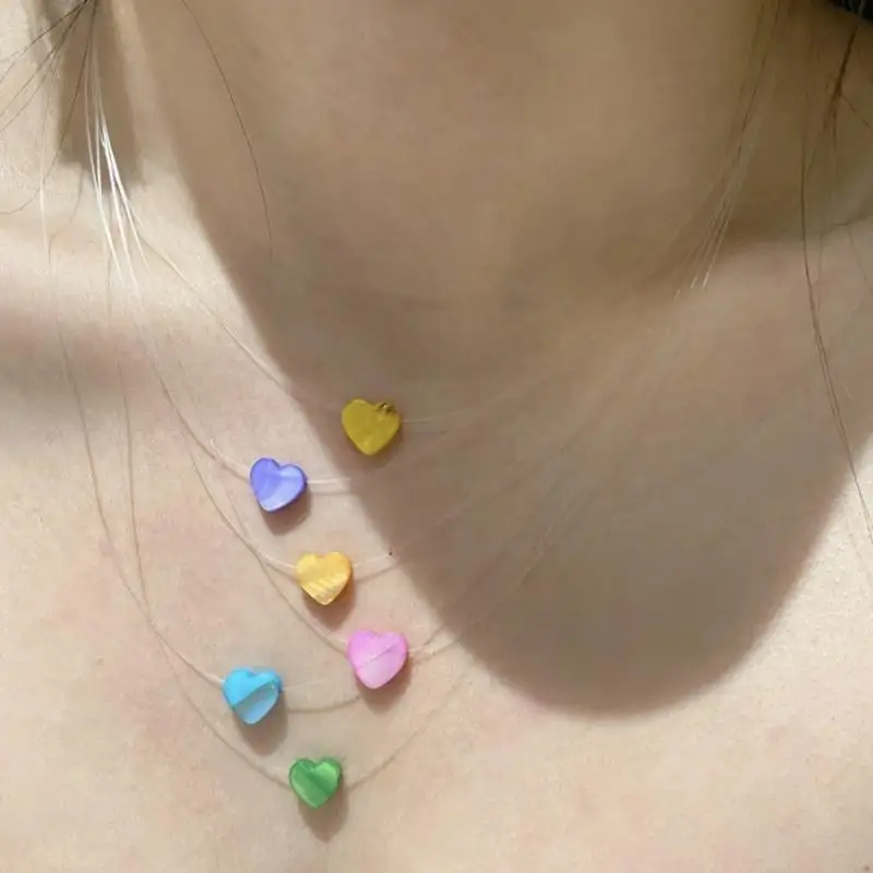 J78F Love Multicolor Love Dopamine Chain Portable Shells Collace Netclace Jewelry Exply for Endery Trendy Gifting Daily Wear