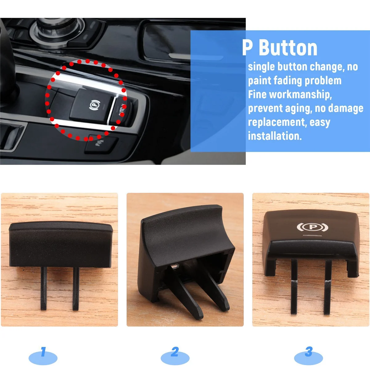 Cubierta del interruptor del botón P del freno de estacionamiento para BMW 5 6 X3 X4 F10 F11 F06 F12 F25 09-13 XY