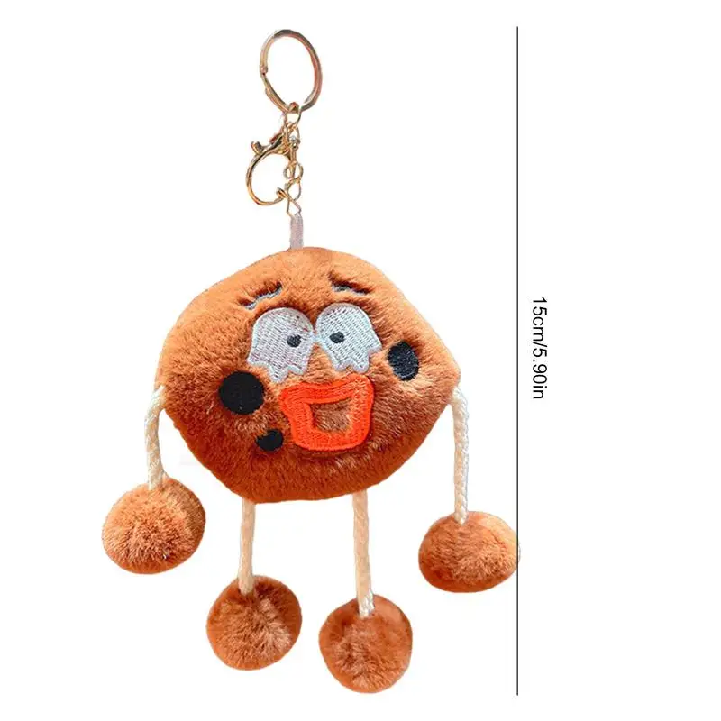 Plush Keychains For Backpacks Cookie-Shaped Plush Toy Keychain Stuffed Anima Keychain Creative Purse Backpack Charm Handbag