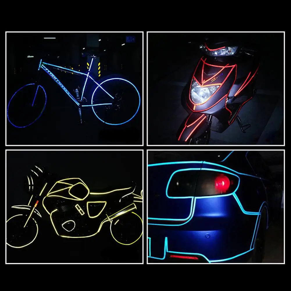 Bicycle Reflective Sticker Tape Noctilucent Waterproof Fluorescent Bike Decoration