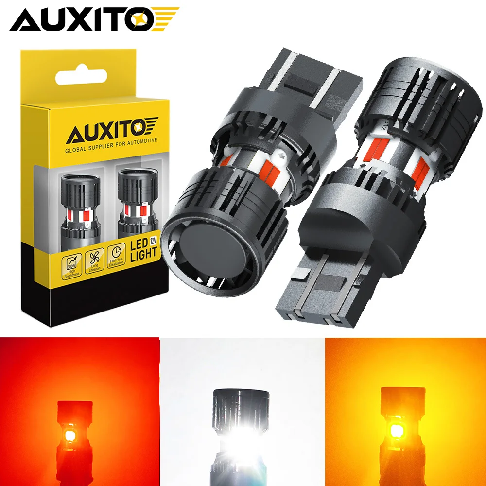 AUXITO 2Pcs Canbus 7443 LED Brake Light  W21W W21/5W 7440 Led Bulb Turn Signal Reverse Light Red White Backup Reverse Lights