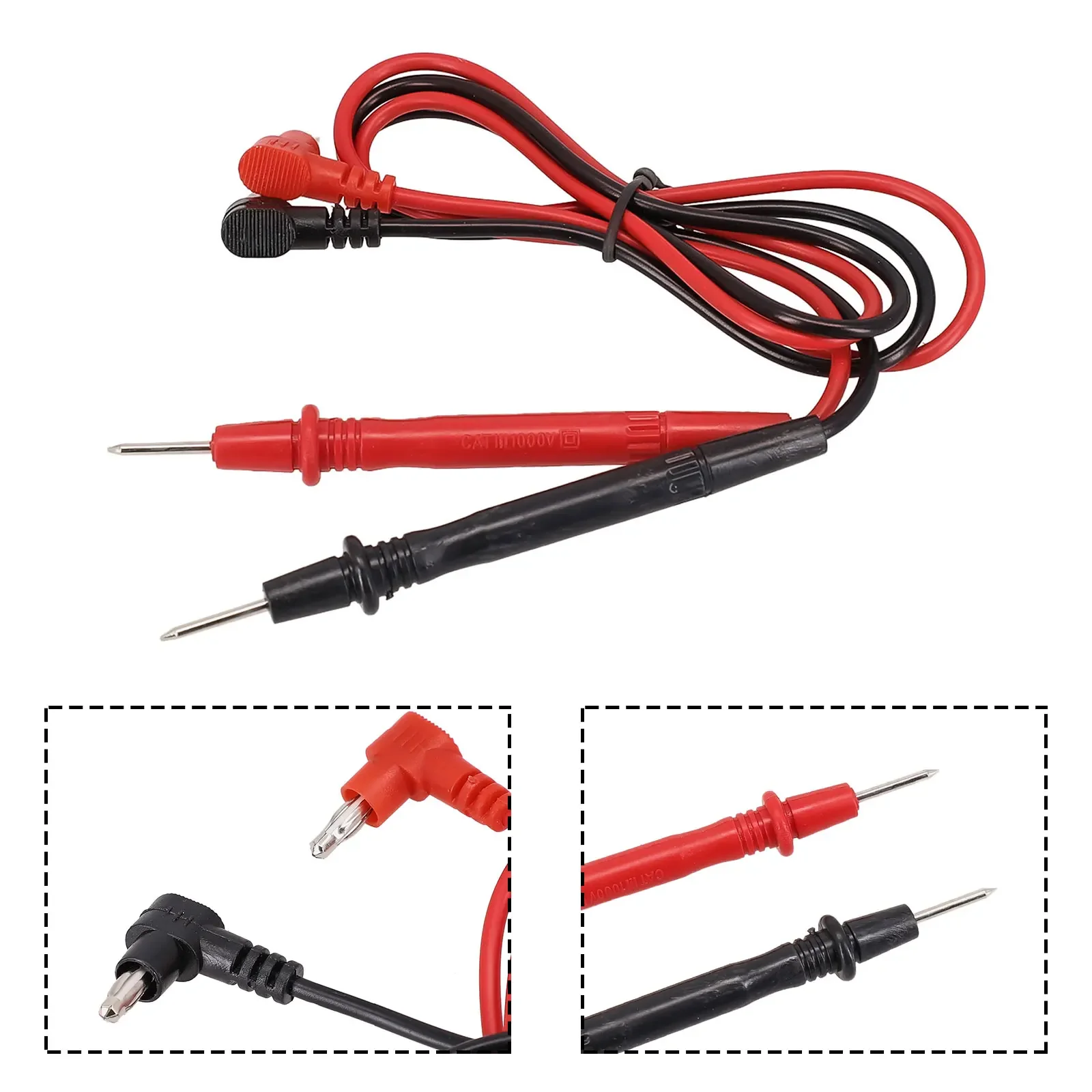 Premium For Multimeter Test Probe Leads Red And Black Silicone Shielded Copper Conductors Standard Diameter Plugs