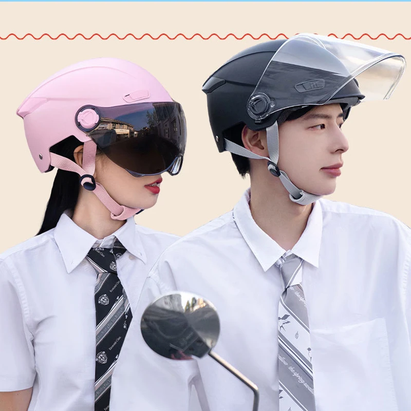 

Unisex Safety Helmet Motorcycle Riding Half Helmet Detachable single Lens Helmet Protection Anti-fall Durable Bicycle Scooter