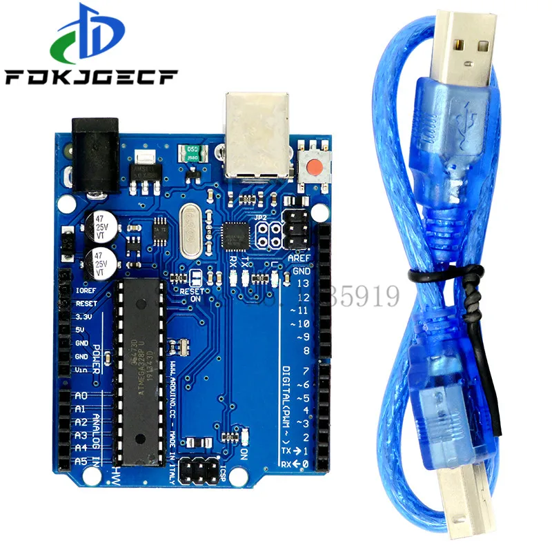 1 Set For UNO R3 ATMEGA16U2+MEGA328P Chip For Arduino UNO R3 Development board with USB CABLE