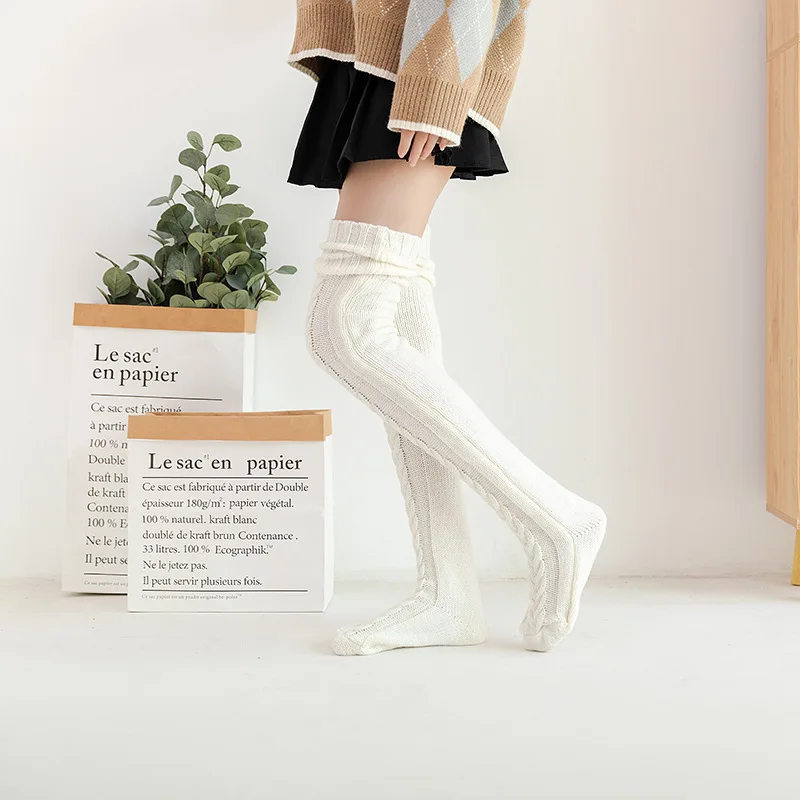 Sock Leisure Ankle Crew Fuzzy Knitted Socks knee-length Long Tubes Long Pile Socks Woolen Stockings Women B2W123