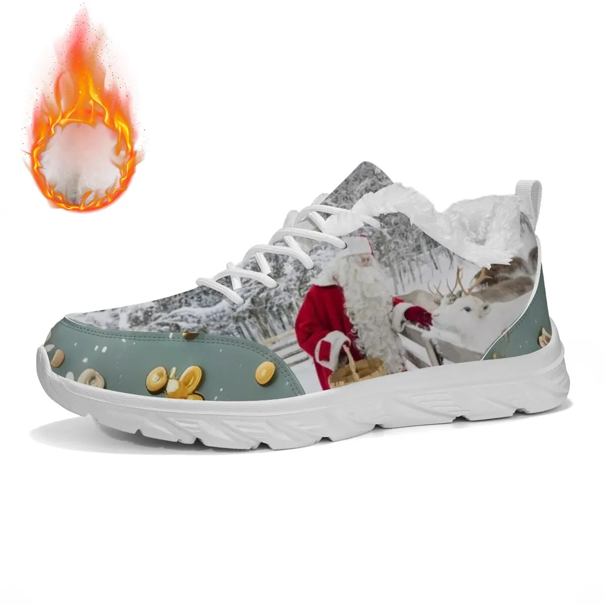 

Parent-child Round-toed Lightweight Casual Christmas Cartoon Letter Color-blocked Fashionable Niche Printed Casual Sports Shoes