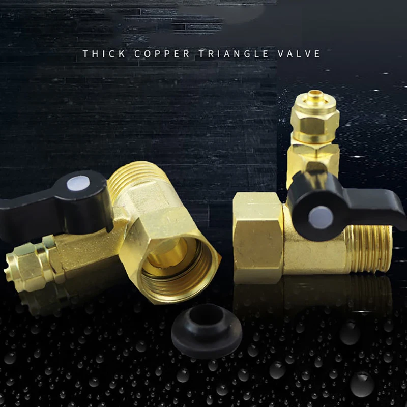 Brass Angle Stop Feed Water Adapter Valve, Ball Valve, Diverter Valve for RO Water Filters G1/2 To G1/2 and 1/4” or 3/8\