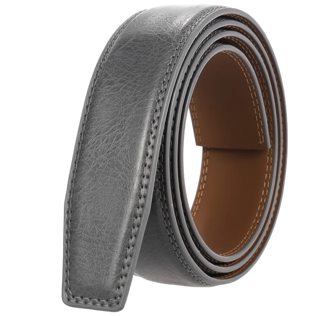 3,5 cm breiter Gürtel ohne Schnalle, aus echtem Rindsleder, für Gürtel mit automatischer Schnalle, hochwertige Gürtel in Schwarz und Weiß, ohne Schnalle, aus Rindsleder. – Detail 6