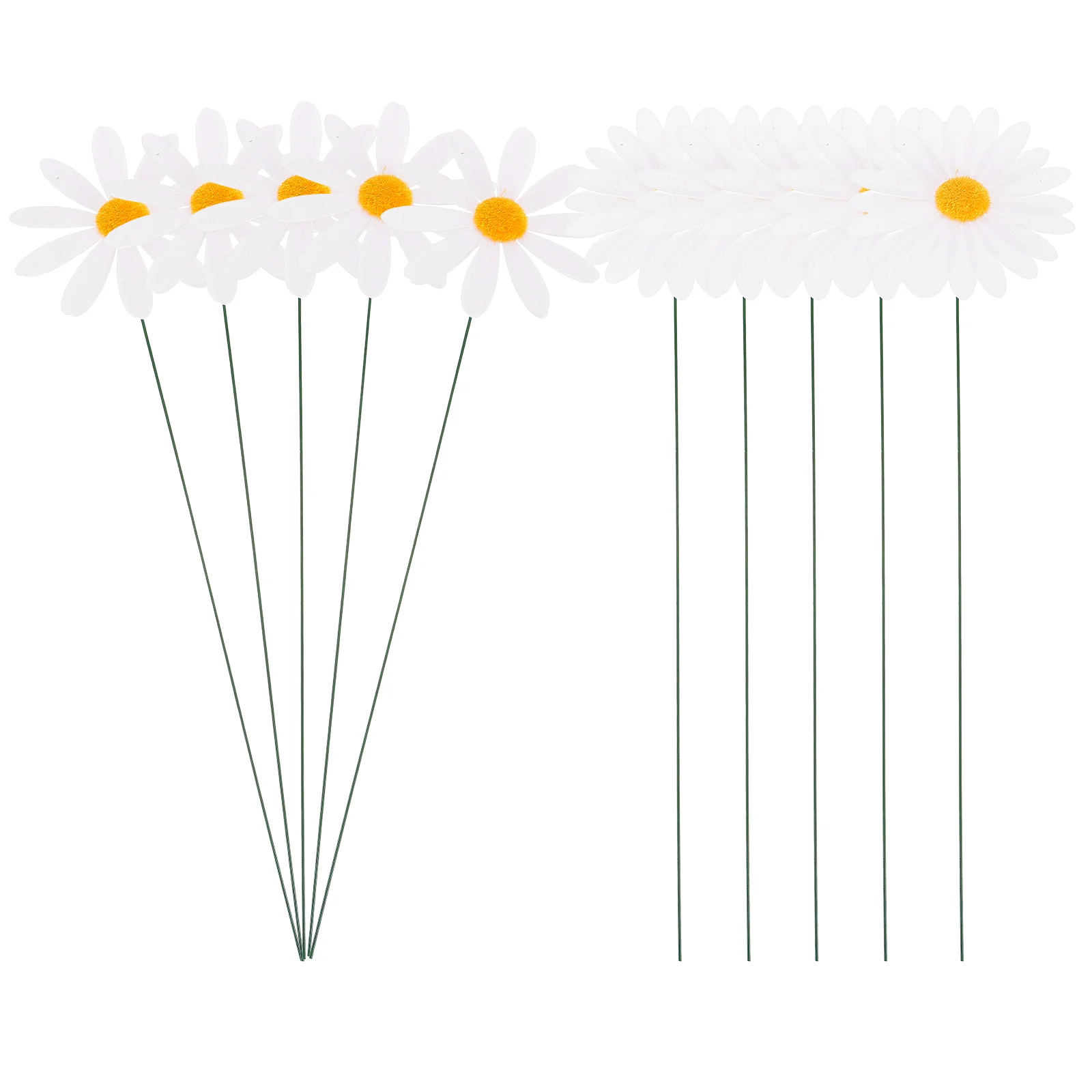 

10 Pcs Outdoor Decoration Garden Courtyard Decorations Pvc Simulated Daisy Flower Stem 10pcs Ornaments Artificial