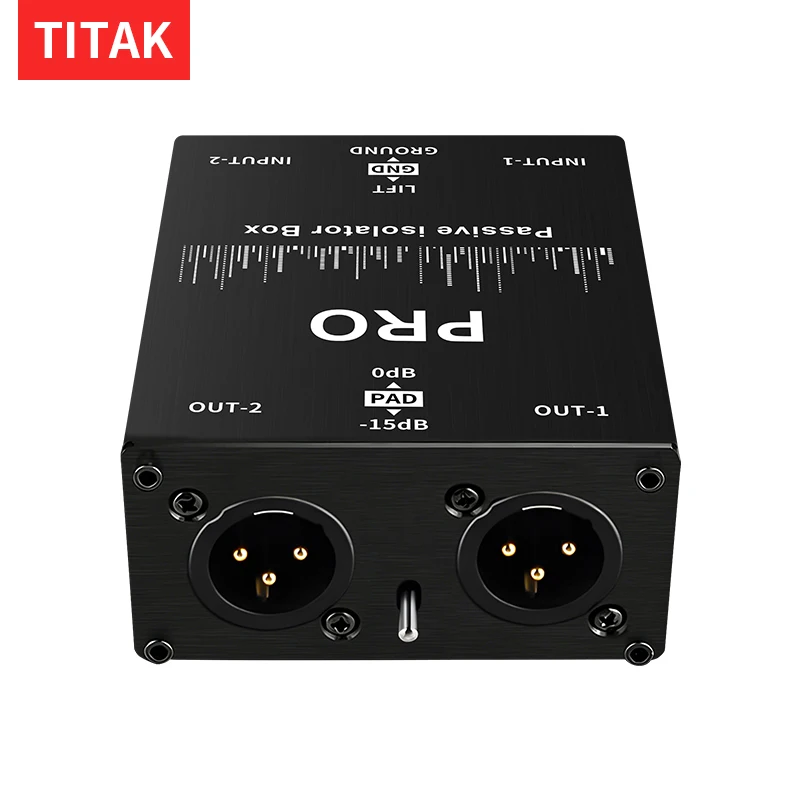 Professional Audio Isolator Current Noise Eliminator XLR 6.35mm Permalloy Common Ground Filter