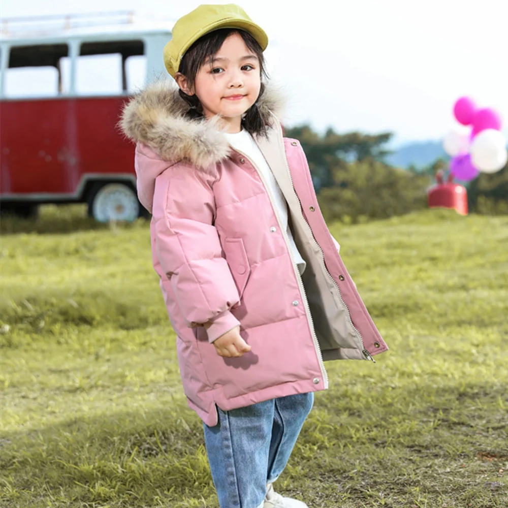 Winter Coat Boy Thick Parka clothing Warm Double sided Wearable down Jackets toddler girl clothes children outwear kids snowsuit