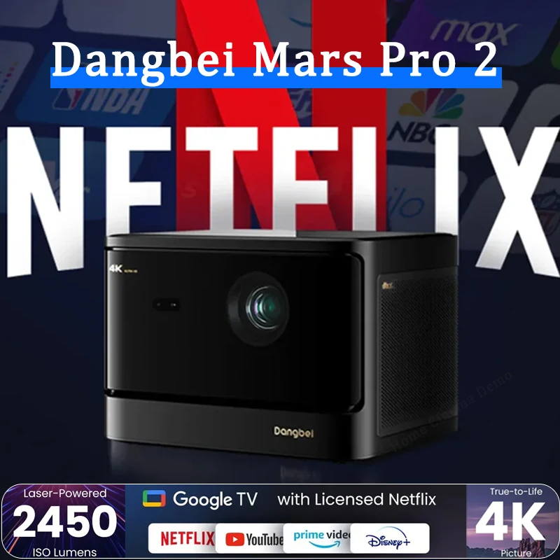 Projektor laserowy Dangbei Mars Pro 2 4K 2450 ISO lumenów Wersja globalna Beamer Projektor kina domowego 3D Android do kina domowego