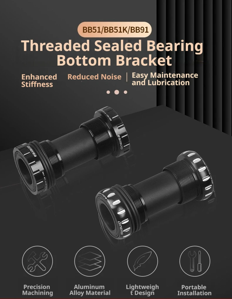 Gineyea BSA Tretlager mit Keramiklager, 24mm 29mm Spindel, 68mm 73mm 100mm 120mm für MTB und Rennräder – Detail 1