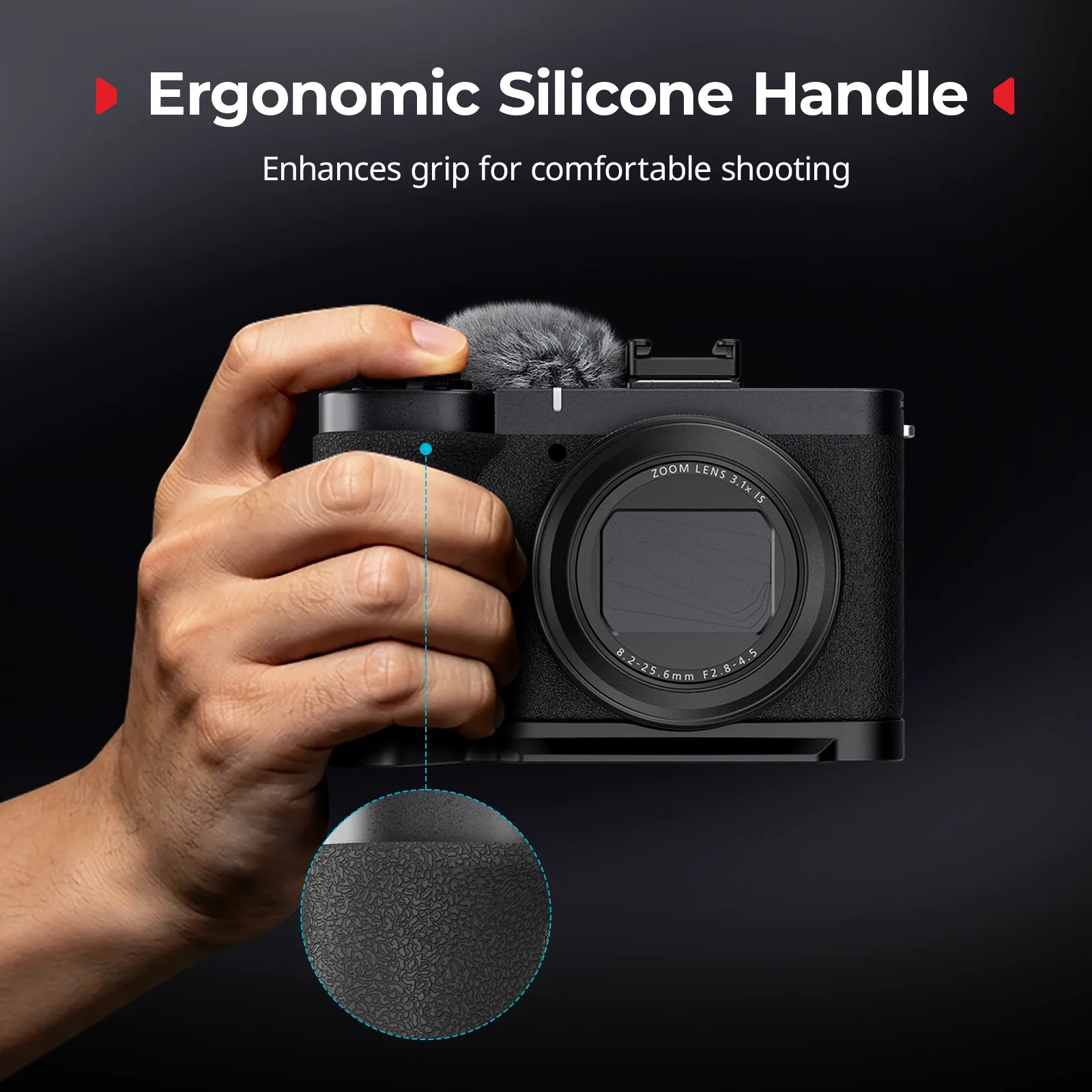 SmallRig L-Shaped Mount Plate with Handle for Canon PowerShot V1, w Furry Windscreen Cold Shoe w Arca-Swiss Quick Release Plate 썸네일 3