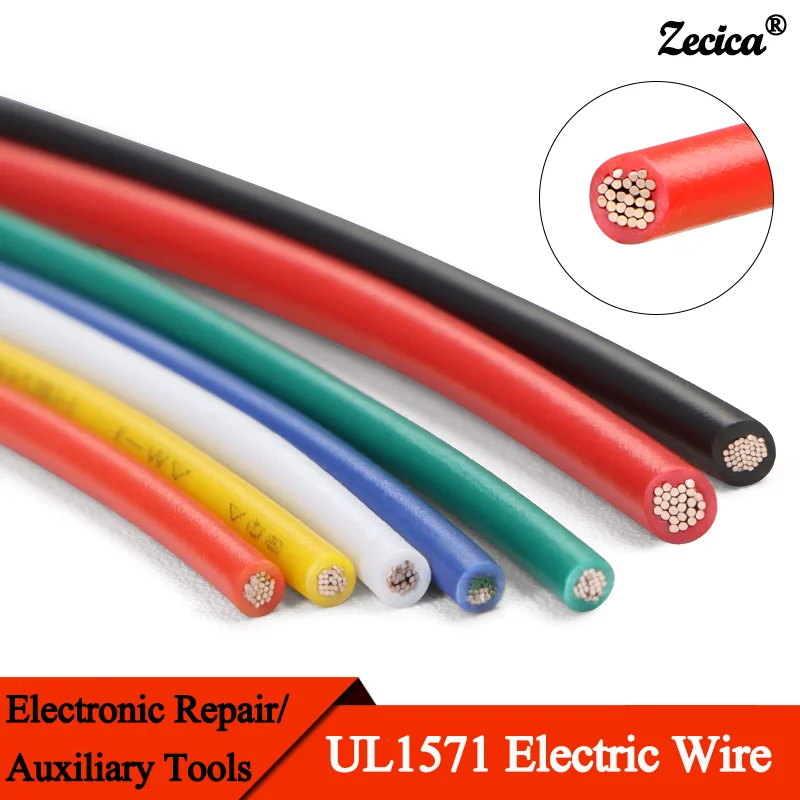 5/10M UL1571 Electronic Wire 32 30 28 26 24 22 20 18 16 AWG PVC Insulated Tin-plated Copper Environmental LED Line DIY Cord