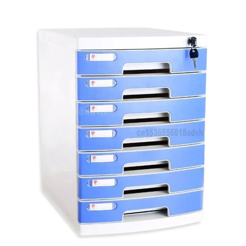 Lockable Desktop File Cabinet, Two-Layer Multi-Drawer Storage Box, Thick Office Document Organizer, Secure Desk Accessory