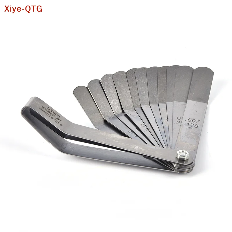 

НОВИНКА! Набор из 16 изогнутых щупов для измерения зазоров, 0,05–1 мм, из нержавеющей стали, метрические, горячая продажа!