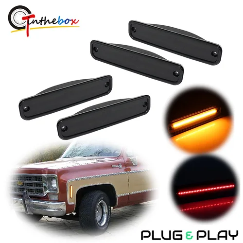 Luces LED de marcador lateral del parachoques delantero/trasero del coche para Chevrolet Blazer Pickup, GMC Jimmy