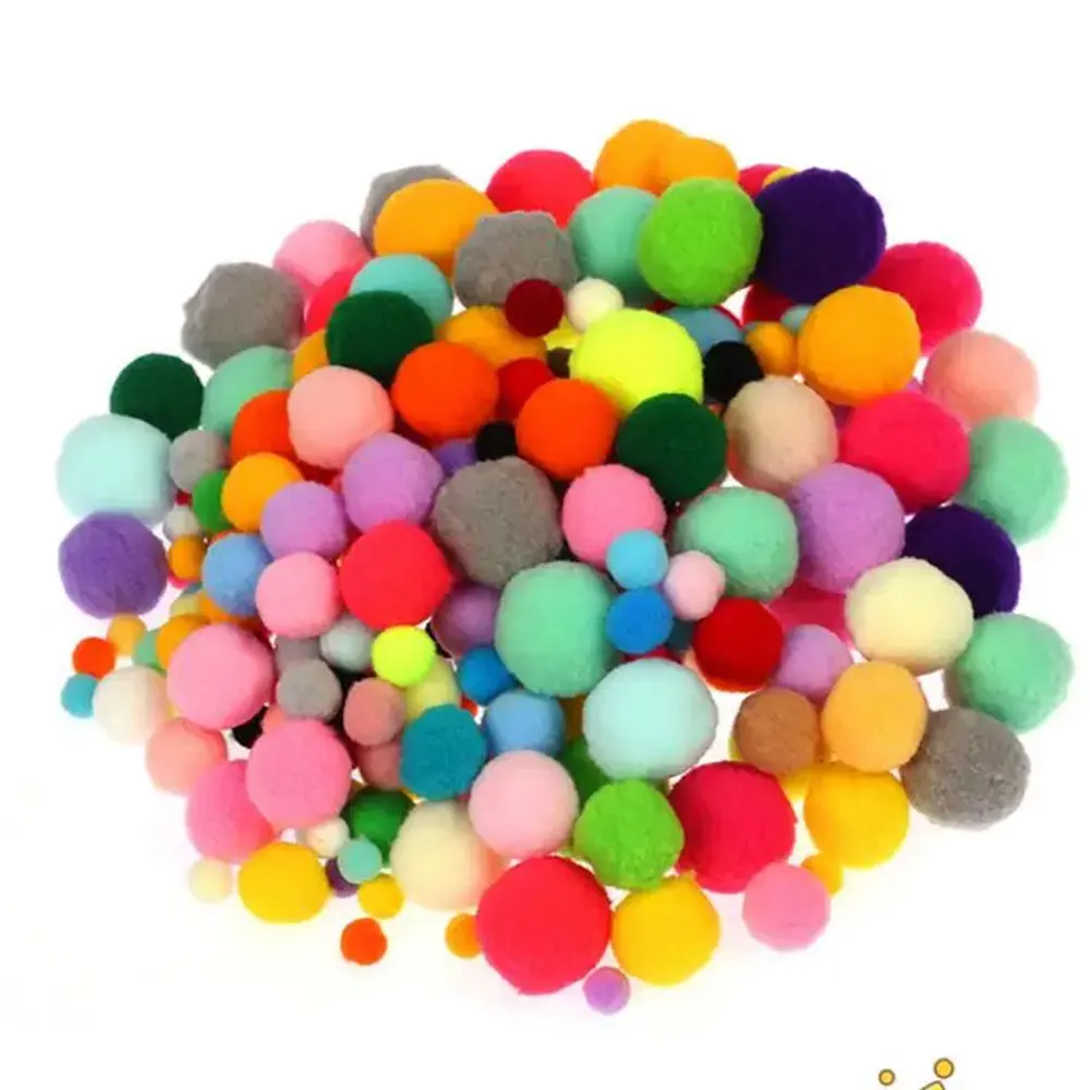 Pompoms / Googly Wiggle Eyes Rainbow Colors Shilly-Stick Educational DIY Toys Art Craft Toys for Children