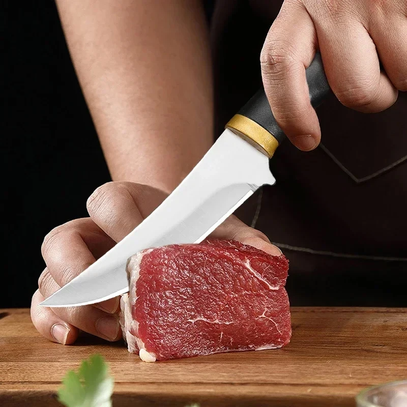 Stainless steel Butcher Boning Knife Chef Special Kitchen knife Portable Meat Cleaver and bone-removing knife with knife sleeve view 3