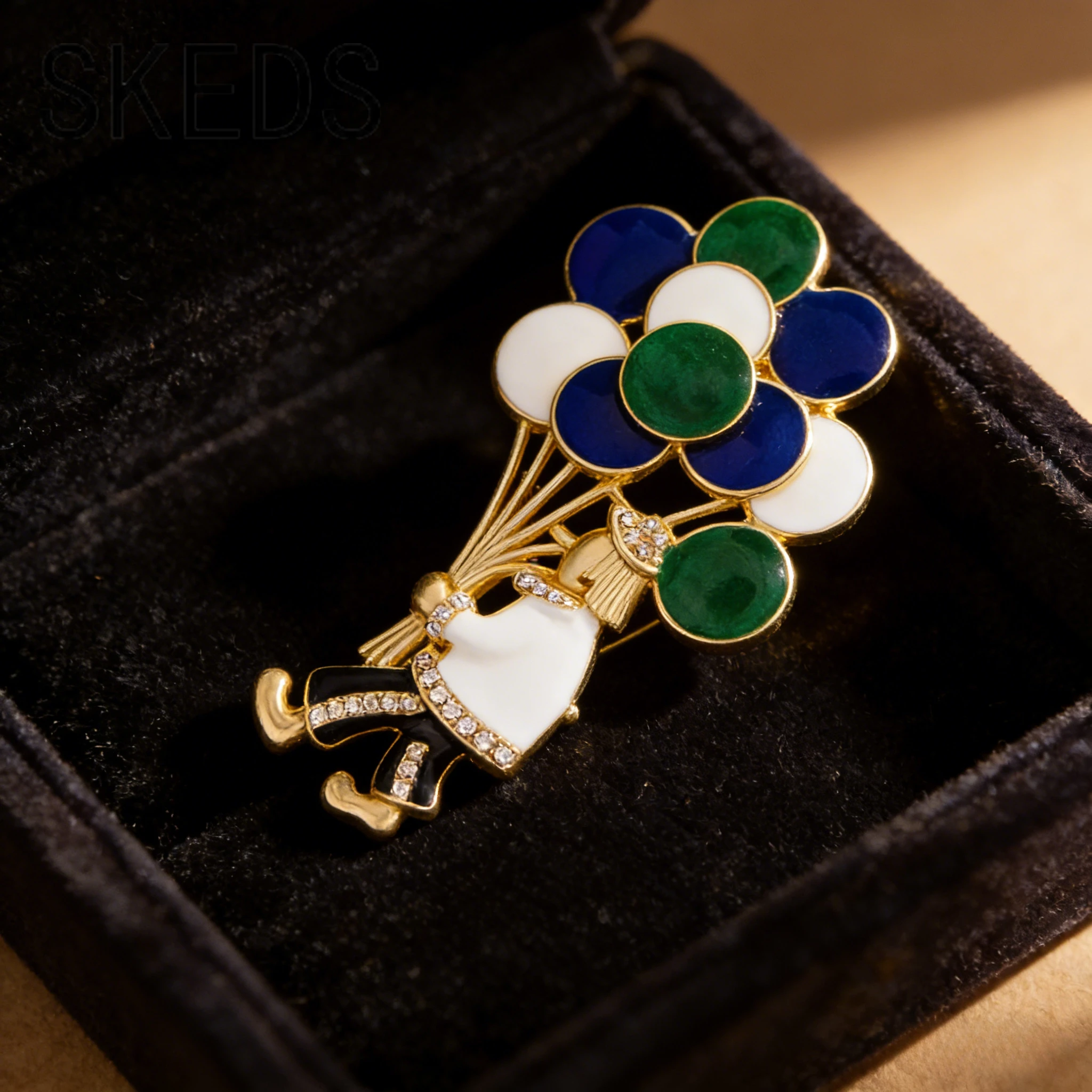 SKEDS Colorful Enamel Clown Balloon Brooch Accessory Quirky Character Badge Fashion Clothing Pin Boutonniere Cardigan Button
