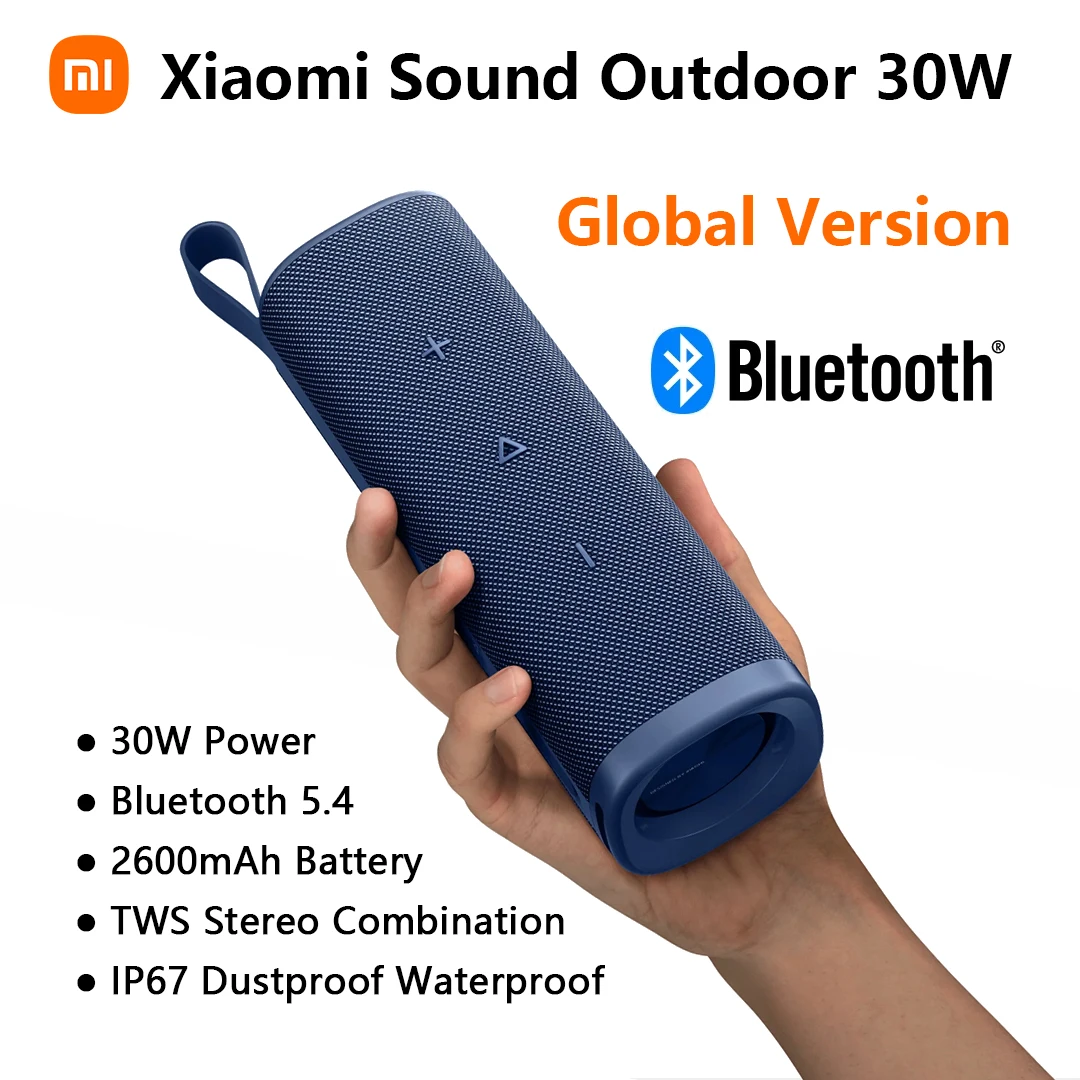 

Портативная колонка Xiaomi Sound Outdoor 30W Global Version Bluetooth 5.4 TWS Stereo Combination с батареей 2600 мАч, 12 часами работы и защитой IP67