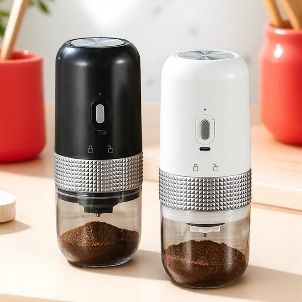 

Wireless Mini Coffee Bean Grinder Rechargeable Espresso Spice Mill for Home Kitchen Office Travel 1PC