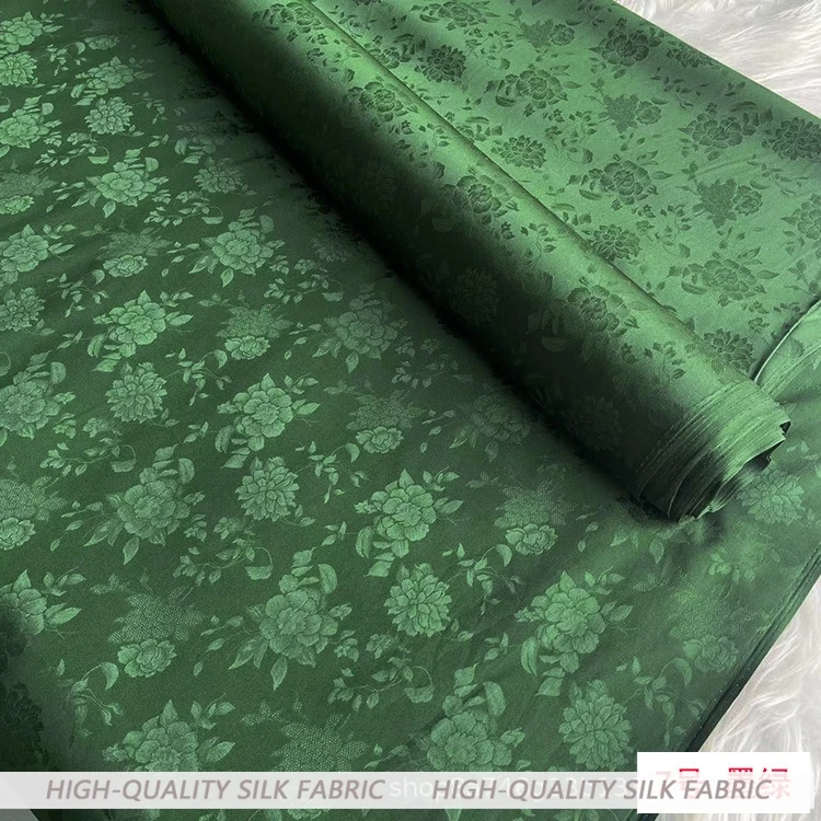 

19momme эластичная атласная рубашка с цветочным принтом Cheongsam из шелковой ткани, дышащая подвеска, жаккардовая