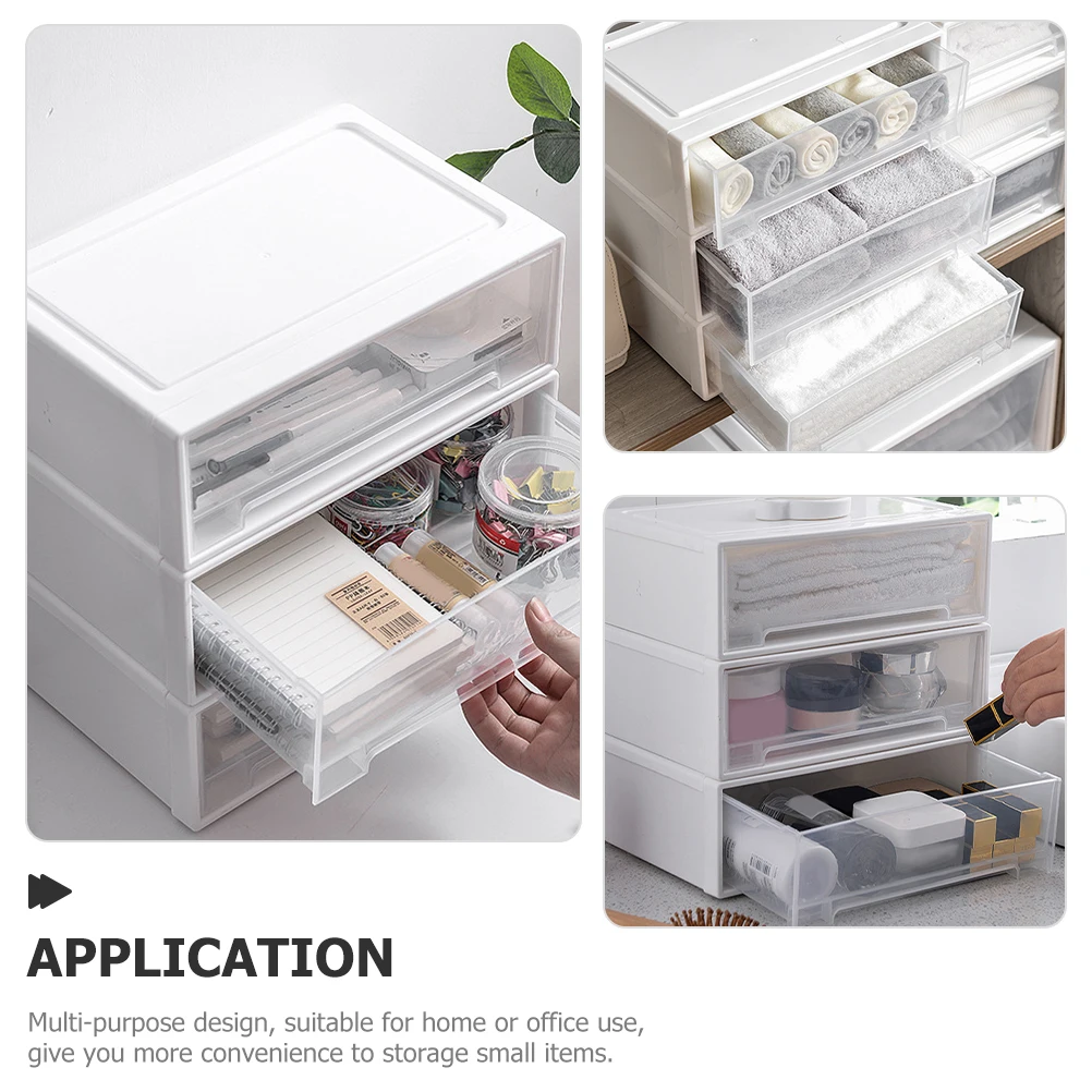 

Drawer Storage Box Desktop Organization Plastic Organizer Tabletop with Drawers