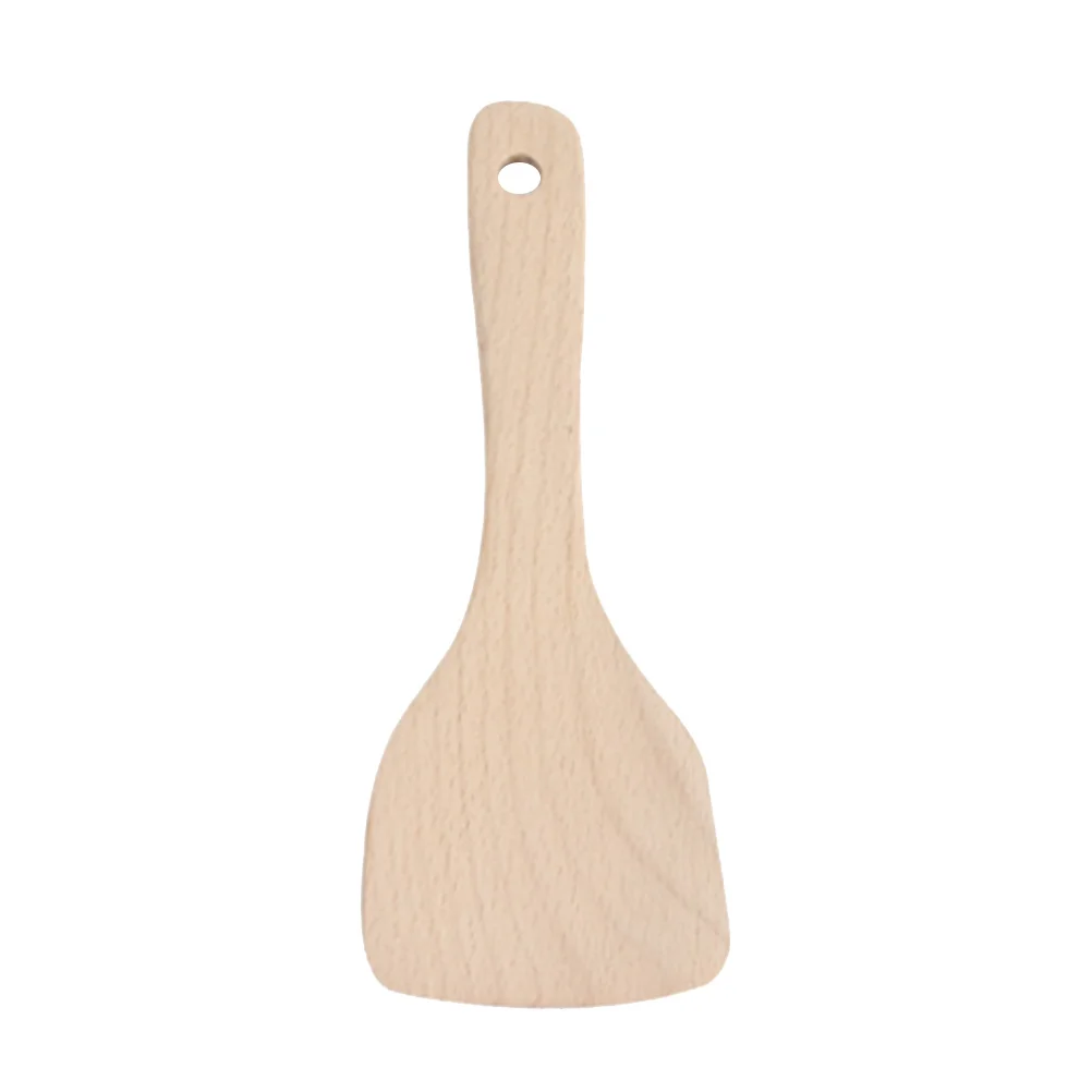 Cuchara de arroz de madera, paleta de cocina de Material Natural, mango cómodo, agitar sopa, café, curry, paleta de arroz antiadherente