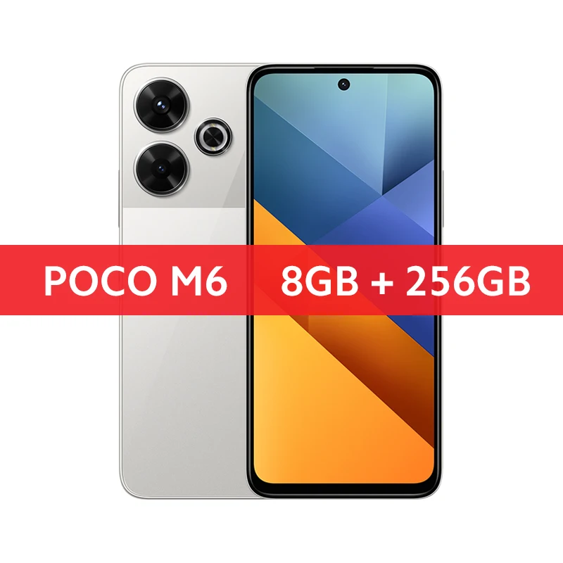 Глобальная версия Poco M6 Смартфон 128GB 256G MediaTek Helio G91 Ultra 6.79 '' 90 Гц дисплей 33 Вт быстрая зарядка 5030MAH Батарея