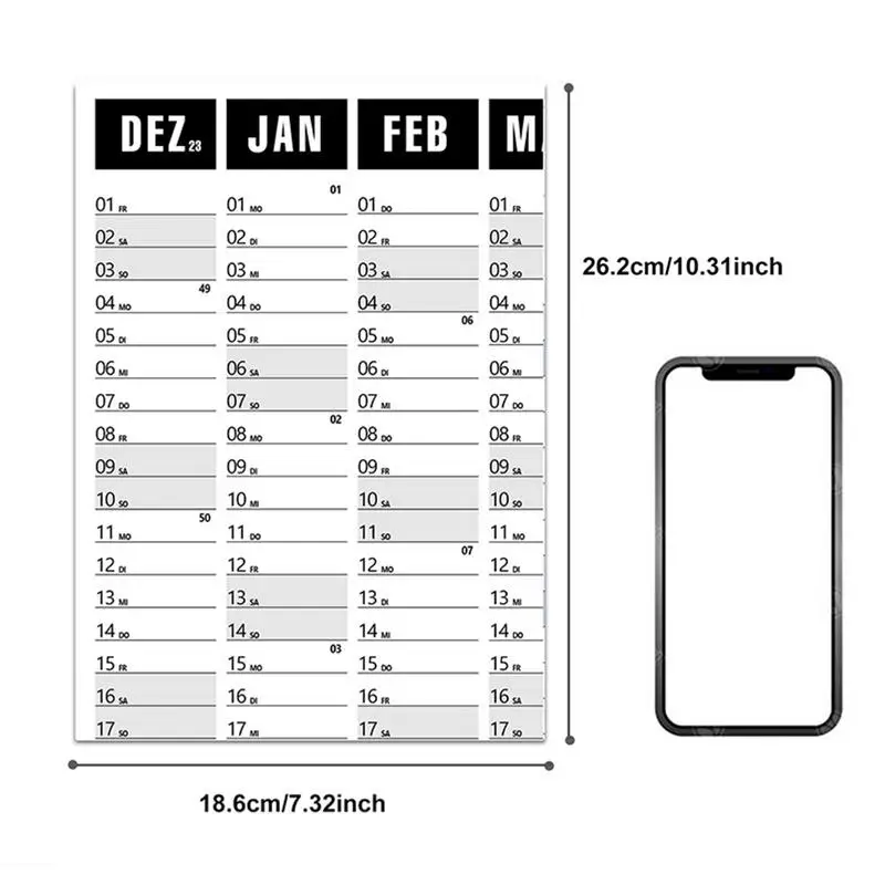 365 Day Wall Calendar 2024 365 To Do Wall Calendar Large Year-Round Planner Poster 365 To Do Calendar 2024 Calendars With