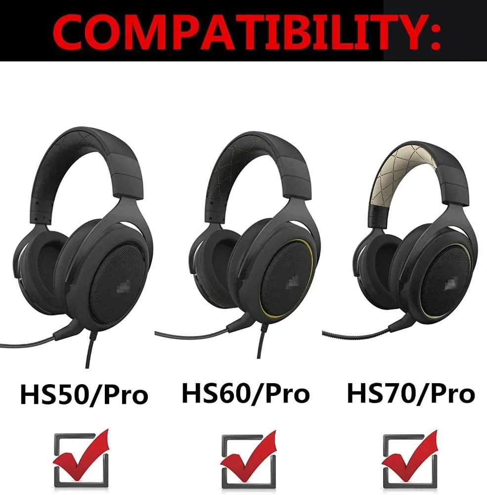 Oreillettes de remplacement pour casque Corsair Pro, coussinets d'oreille, housse de protection standard, bande de sauna, pièces de réparation, jeux, HS50, HS60, HS70