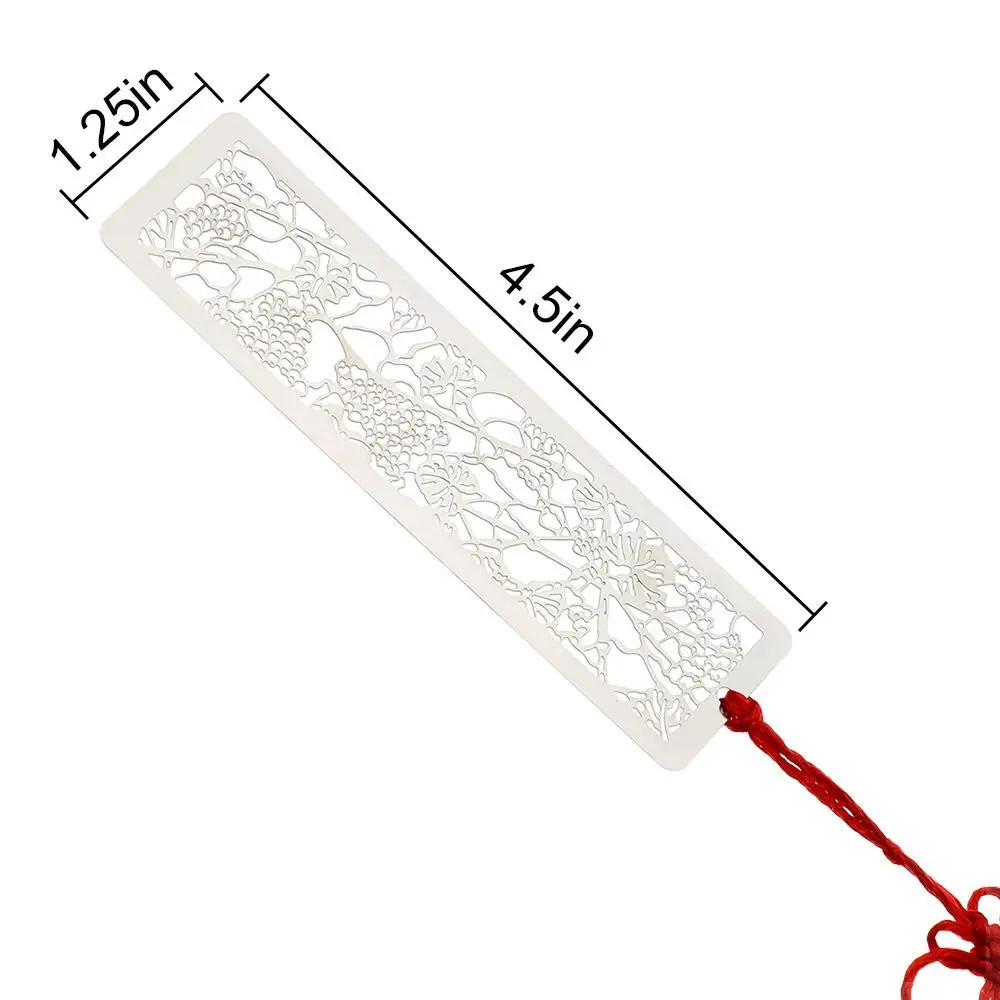 Colorful Chinese Style Hollow Kids Students Gift Stainless Steel Bookmarks Metal Bookmarks Red Knot