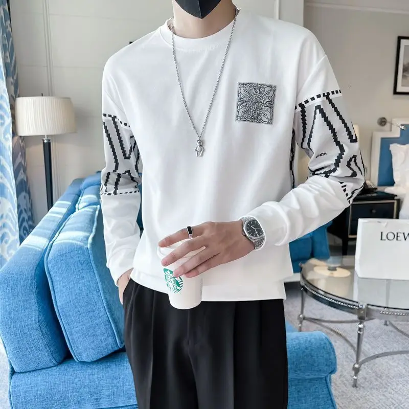 

Fashion O-Neck Printed Loose Casual Sweatshirts Men's Clothing 2023 Autumn Winter Oversized All-match Tops Korean Sweatshirts