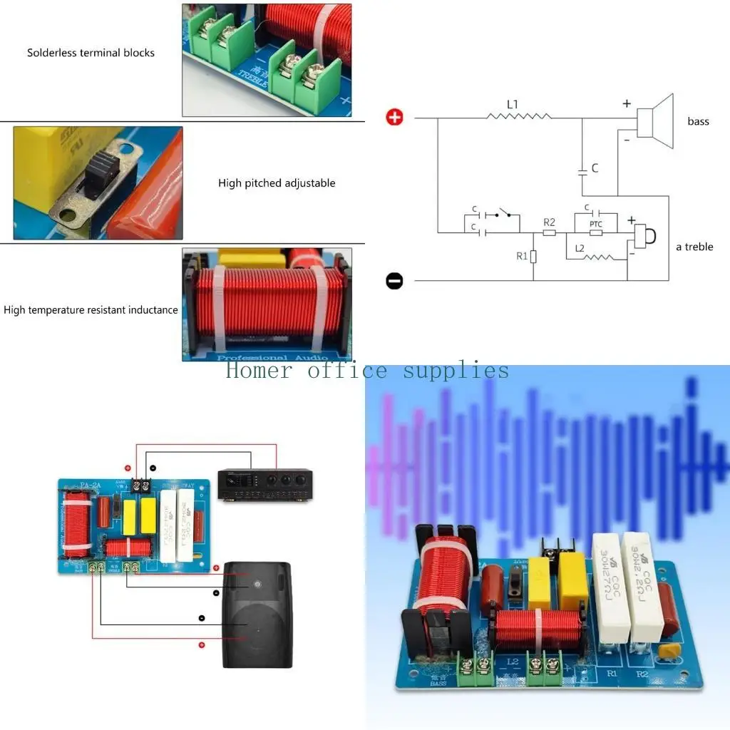 

K43B 2-полосный аудиодинамик, модуль делителя частоты, высокие басы, Hi-Fi кроссоверный фильтр