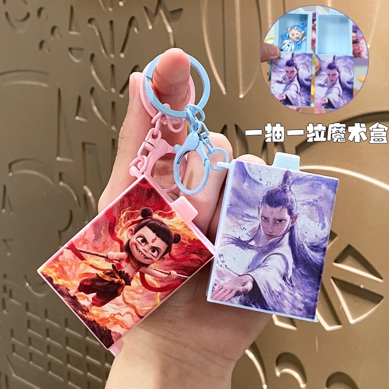 

Minso Naohai Animation keychain Cartoon Creative pendant Little Nezha car key chain
