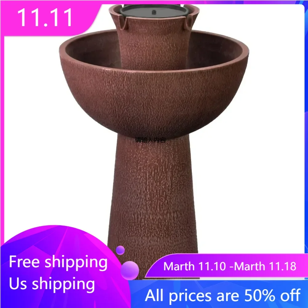 Cordless Water Fountain, 26 Battery Powered Water Fountains with 3-in-1 Finial, Outdoor or Indoor