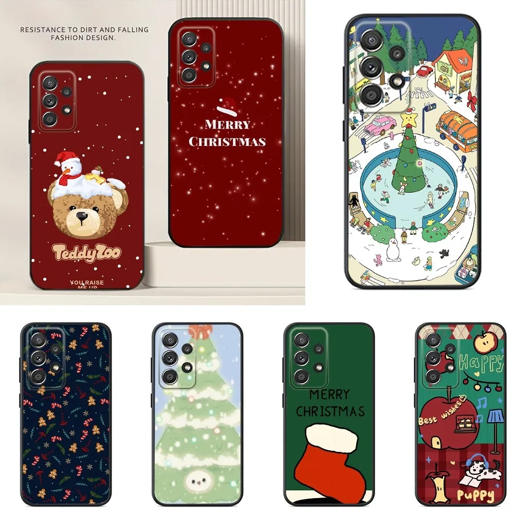 

Christmas Cartoon Phone Case For Samsung S24,S23,S22,S21,S20,S10,S10E,S9 Ultra Plus FE Note 20 Ultra 10 9 Plus Case